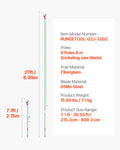 Manual Pole Saw 118-809cm Extendable Tree Pruner Fiberglass Handle