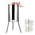 Manual Honey Extractor, 2/4 Frames Honey Spinner Extractor, Stainless Steel Beekeeping Extraction, Honeycomb Drum Spinner with Lid, Apiary Centrifuge Equipment with Height Adjustable Stand