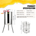 Honey Extractor 2/4 Frames Stainless Steel Beekeeping Spinner