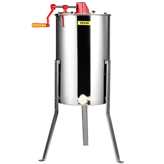 Manual Honey Extractor, 3 Frames Honey Spinner Extractor, Stainless Steel Beekeeping Extraction, Honeycomb Drum Spinner with Lid, Apiary Centrifuge Equipment with Height Adjustable Stand