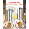 Honey Extractor, 2 Frame Manual Honey Spinner with Transparent Lid, Stainless Steel Honeycomb Drum Spinner with Height Adjustable Stand, Honeycomb Extraction Centrifuge Equipment for Beekeeping