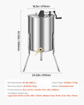 4/8 Frame Manual Honey Extractor Spinner Stainless Steel Beekeeping