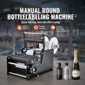 Manual Round Labeling Machine, 15-20pcs/min, Bottle Label Applicator for Round Bottles, Adjustable Manual Round Bottle Labeler Suitable for Round Bottle Diameter 20-120 mm (with Pressing Bar)