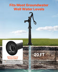 Hand Water Pump Cast Iron 20ft Lift Manual NPT 1-1/4 Garden