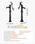 Hand Water Pump Cast Iron 20ft Lift Manual NPT 1-1/4 Garden