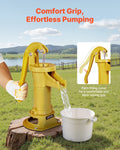 Hand Pitcher Water Pump Cast Iron 25ft Lift Yellow Antique Garden