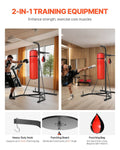 2 in 1 Punching Bag Stand Steel Heavy Duty 140lbs Adjustable