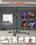 2 in 1 Punching Bag Stand Steel Heavy Duty 140lbs Adjustable