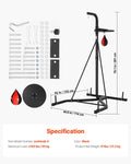 2 in 1 Punching Bag Stand Steel Heavy Duty 140lbs Adjustable