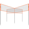 4-Way Volleyball Net Badminton Set Adjustable Height Portable