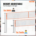 4-Way Volleyball Net Badminton Set Adjustable Height Portable