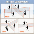 4-Way Volleyball Net Badminton Set Adjustable Height Portable