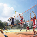 4-Way Volleyball Net Badminton Set Adjustable Height Portable