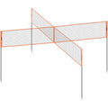 4-Way Volleyball Net Badminton Set Adjustable Height Portable