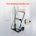 Dual Welding Cylinder Cart Oxygen Acetylene 440LBS Capacity