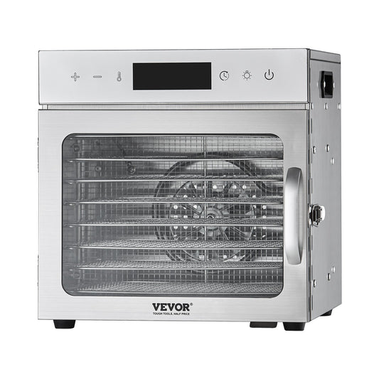 Food Dehydrator Machine, 8 Stainless Steel Trays, 400W Electric Food Dryer with Adjustable Temperature & 24-Hour Timer, Freeze Dryer for Jerky, Meat, Fruit, Vegetables, Herbs, Dog Treats