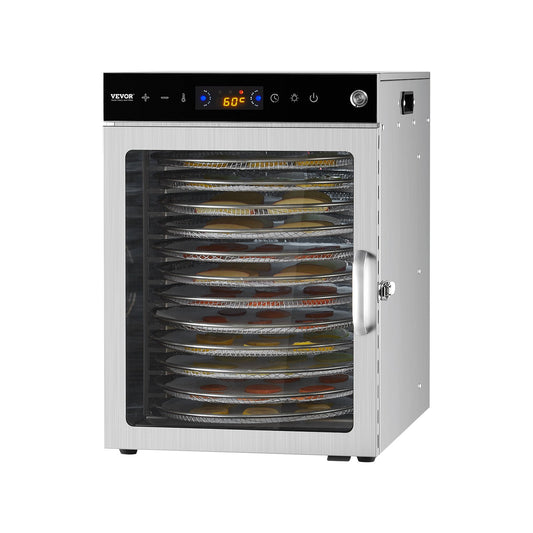 12 Tray Rotary Food Dehydrator 800W Stainless Steel Fruit