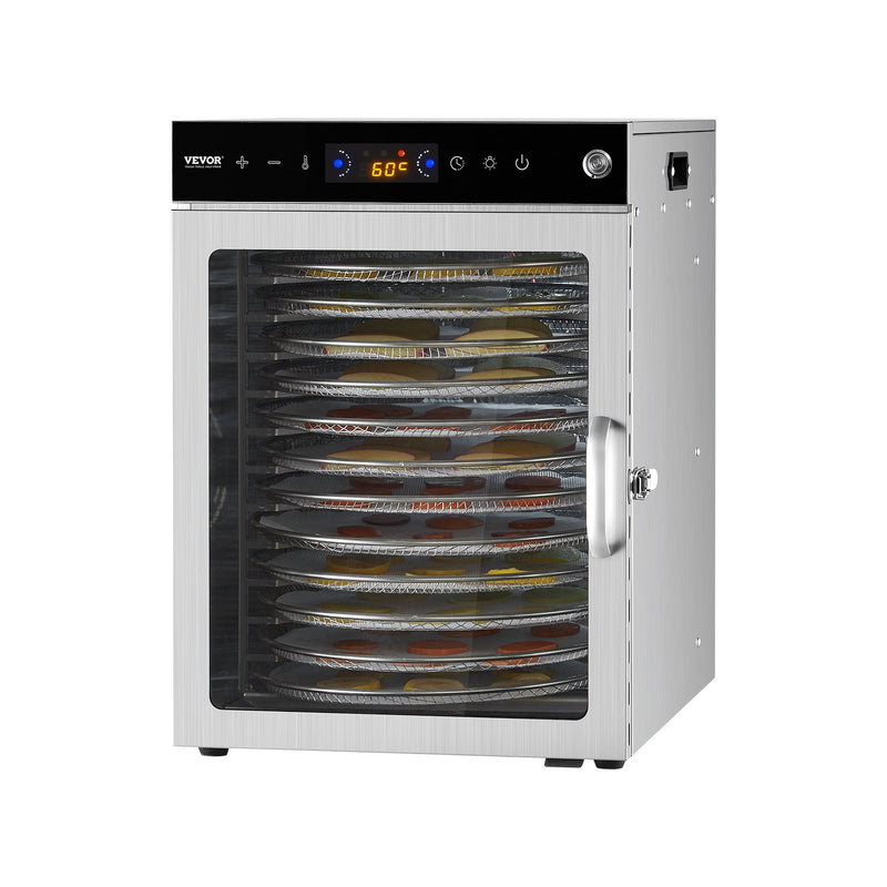 12 Tray Rotary Food Dehydrator 800W Stainless Steel Fruit