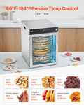 12 Tray Rotary Food Dehydrator 800W Stainless Steel Fruit