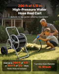 Hose Reel Cart 60-90m High-Pressure Garden Hose 2 Wheel Heavy Duty