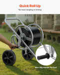 Hose Reel Cart 60-90m High-Pressure Garden Hose 2 Wheel Heavy Duty