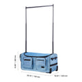 Dance Bag with Garment Rack, 736.6 mm Rolling Dance Duffel, with Wheels, USB Port, Height Adjustable Clothes Rack, Privacy Protection Curtain, Ideal for Travel and Competitions, Sparkling Blue