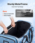 Dance Bag with Garment Rack Rolling Duffel Wheels USB Port Blue