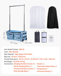 Dance Bag with Garment Rack Rolling Duffel Wheels USB Port Blue