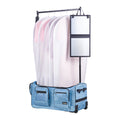 Dance Bag with Garment Rack Rolling Duffel Wheels USB Port Blue