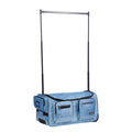 Dance Bag with Garment Rack Rolling Duffel Wheels USB Port Blue