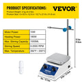 Magnetic Stirrer Hot Plate 12x12cm Aluminum with Stir Bar