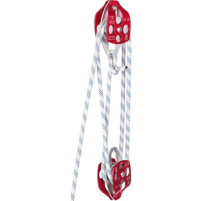 Block Tackle 1.27cm 6096cm Twin Sheave Double Pulley 35KN Rope