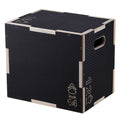 3 in 1 Plyometric Jump Box, 16/14/12 Inch Wooden Plyo Box, Platform & Jumping Agility Box, Anti-Slip Fitness Exercise Step Up Box for Home Gym Training, Conditioning Strength Training, Black
