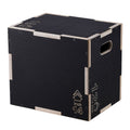 3 in 1 Plyometric Jump Box, 16/14/12 Inch Wooden Plyo Box, Platform & Jumping Agility Box, Anti-Slip Fitness Exercise Step Up Box for Home Gym Training, Conditioning Strength Training, Black