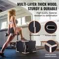 Plyometric Jump Box 3 in 1 16/14/12 Inch Wooden Black Fitness