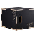 Plyometric Jump Box 3 in 1 16/14/12 Inch Wooden Black Fitness