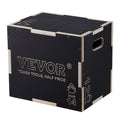 Plyometric Jump Box 3 in 1 16/14/12 Inch Wooden Black Fitness