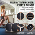 Plyometric Jump Box 24/20/16 Inch 3 in 1 Wooden Plyo Black