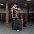 Plyometric Jump Box 24/20/16 Inch 3 in 1 Wooden Plyo Black
