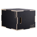 Plyometric Jump Box 24/20/16 Inch 3 in 1 Wooden Plyo Black
