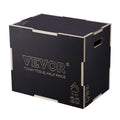 Plyometric Jump Box 24/20/16 Inch 3 in 1 Wooden Plyo Black