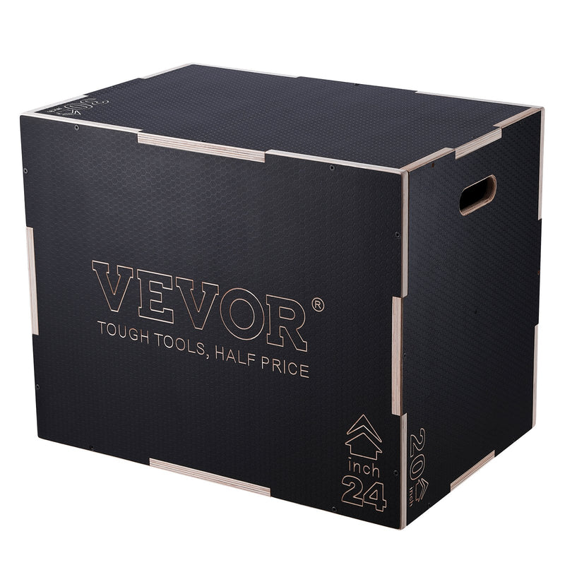Plyometric Jump Box 30/24/20 Inch Wooden Plyo Box Fitness