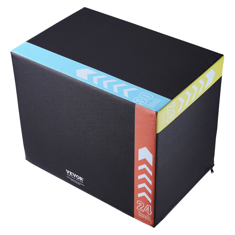 Plyometric Jump Box 3in1 30/24/20 Inch Foam Black Home Gym