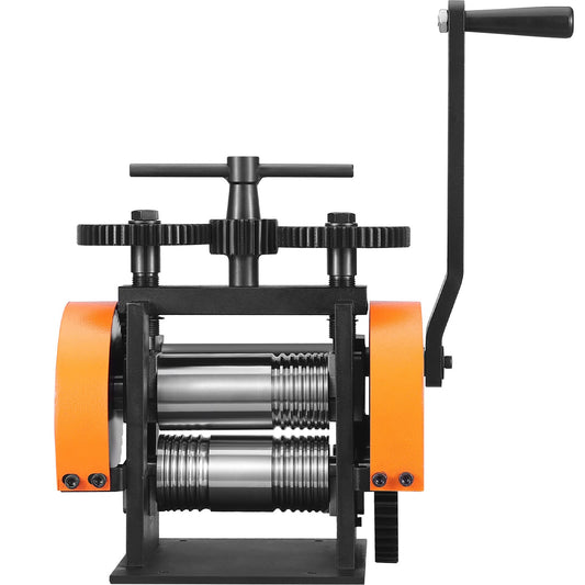 Rolling Mill, 1.77"/45 mm Jewelry Rolling Mill Machine, 1: 2.4 Gear Ratio, 3-in-1 Multi-function Rolling Mill, 0-6 mm Press Thickness for Metal Jewelry Making Sheet Square Wire Semicircle