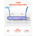UV Water Purifier, 12W 1GPM, 220V Versatile Ultraviolet Water Purifier Filter with Stainless Steel Housing, Whole House UV Water Filter with Quartz Sleeve Fit for Shower/Drinking/Cleaning
