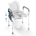Raised Toilet Seat, 7-Position Height Adjustment 655-805 Mm, 158.7 kg Weight Capacity, with Comfort Padded Aluminum Frame, Universal Toilet Seat Riser, for Elderly, Handicap, Pregnant, Medical