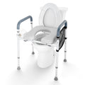Raised Toilet Seat, 7-Position Height Adjustment 655-805 Mm, 158.7 kg Weight Capacity, with Comfort Padded Aluminum Frame, Universal Toilet Seat Riser, for Elderly, Handicap, Pregnant, Medical