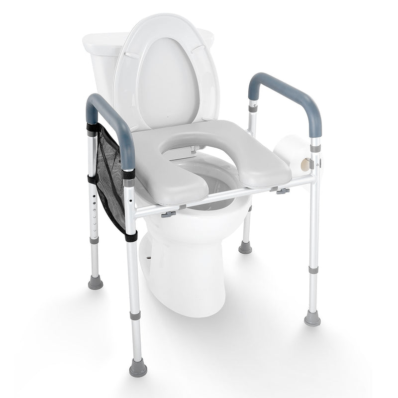 Raised Toilet Seat 7-Position Height Adjustment 158.7kg Capacity