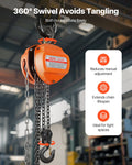 Hand Chain Hoist 3 Ton Capacity G80 Galvanized Chain 3m Lift