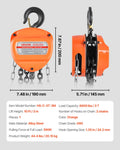 Hand Chain Hoist 3 Ton Capacity G80 Galvanized Chain 3m Lift